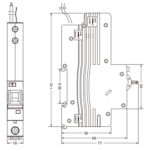 taille du rcbo etek ekl2-40