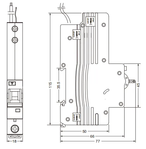 taille du rcbo etek ekl2-40