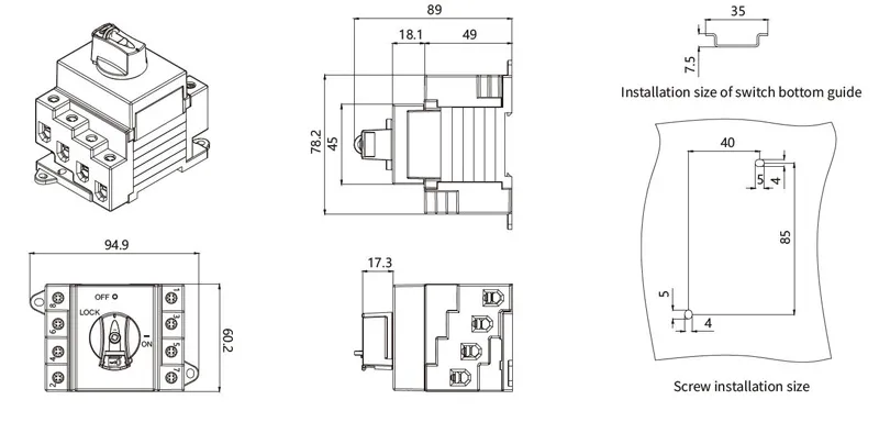 Isolateur CC pour boîtier ekd6 db32 10